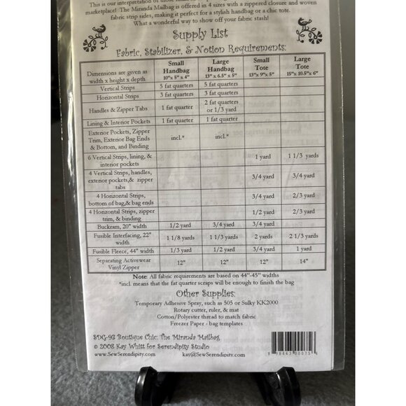 No. 93 The Miranda Mailbag Sewing Pattern Boutique Chic by Serendipity Studio DI - Picture 3 of 6